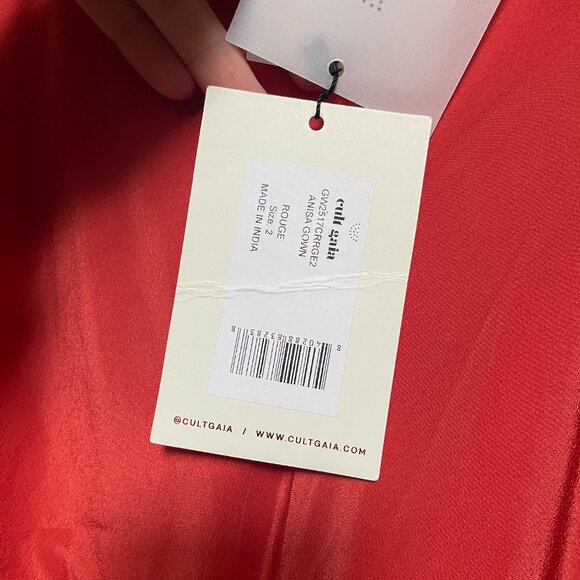 NEW Cult Gaia Anisa Gown in Rouge Red Strapless Embellished Maxi Dress 2 / XS - Picture 4 of 5